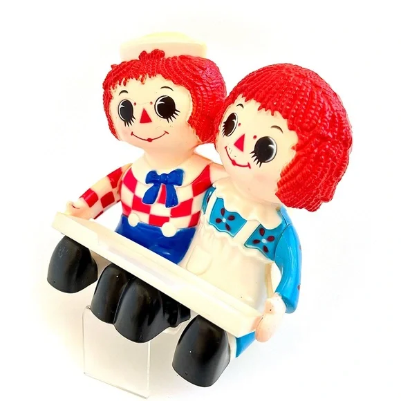 Vintage 1975 Raggedy Ann & Andy Plastic Figurine – Cute Tray & Pencil Holder - Picture 4 of 10